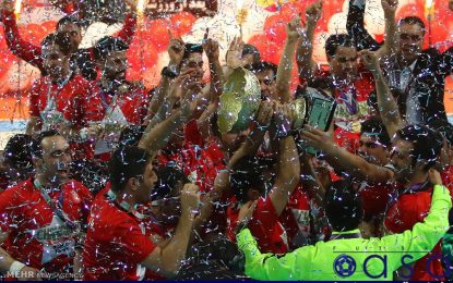 ویدئو/ مراسم اهدای جام قهرمانی لیگ برتر فوتسال به گیتی پسند