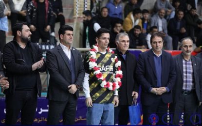 برگزاری مراسم خداحافظی دروازه بان اسبق تیم ملی فوتسال توسط باشگاه سفیر گفتمان تهران + عکس